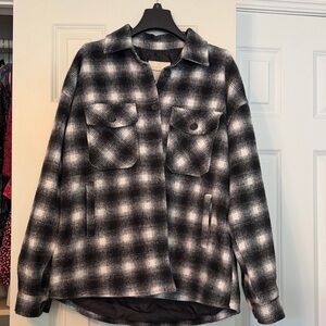 Thread & Supply Black and White Plaid Shacket
